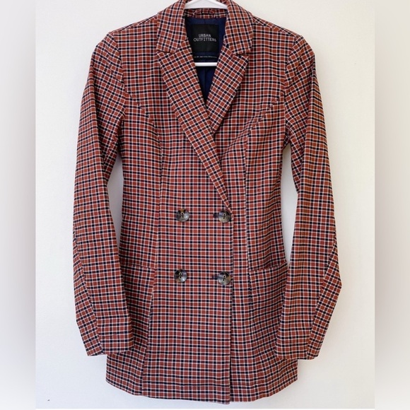 UO Jacques Plaid Double-Breasted Blazer - Picture 2 of 3